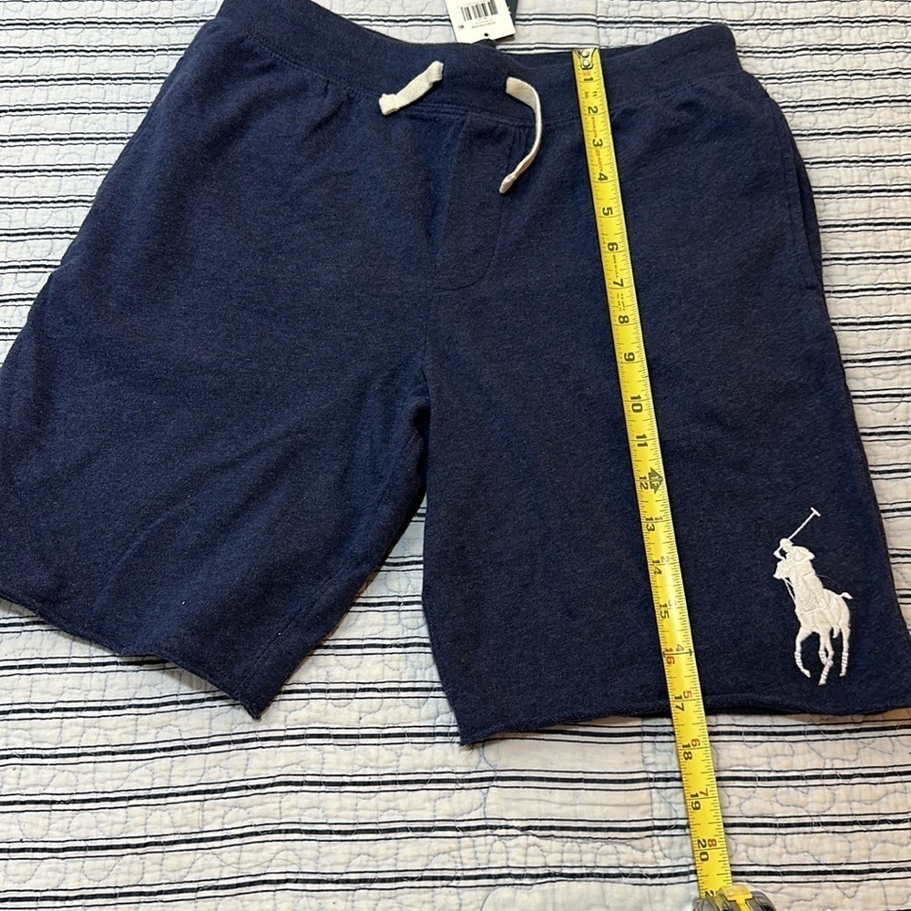 NWT Polo by  Ralph Lauren POLO Big Pony Logo Gym Shorts Blue Boy's Size … - Picture 5 of 12